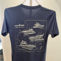 'Yacht Lines' Short Sleeve T-Shirt, Heatherd Navy - Unisex
